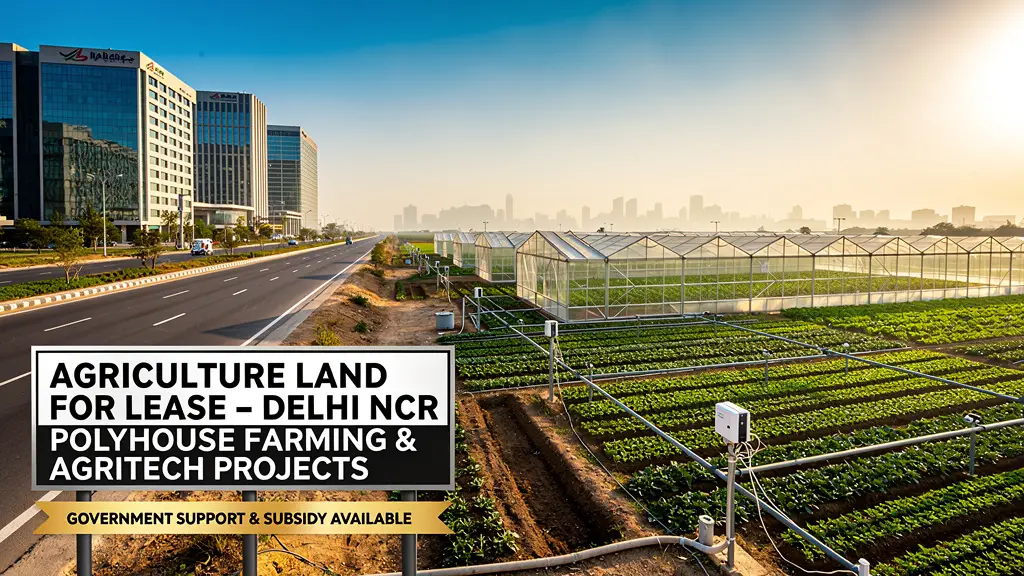 Agriculture Land for Lease in Delhi NCR with Government Support and Subsidy for Polyhouse Farming and Agritech Projects